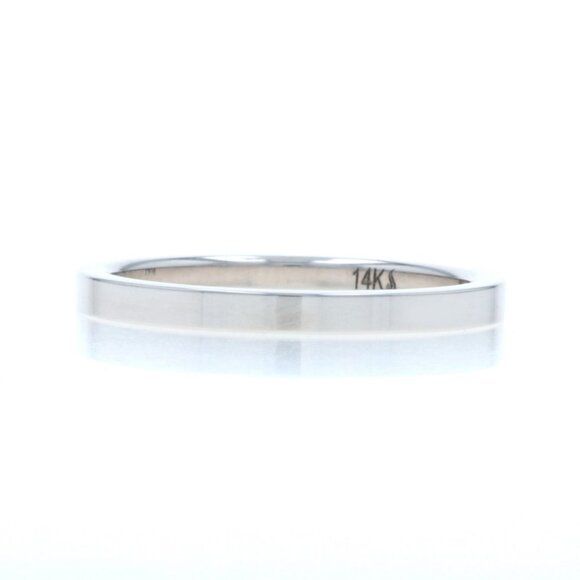 White Gold Wedding Band - 14k Stackable Ring - Picture 3 of 6
